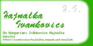 hajnalka ivankovics business card